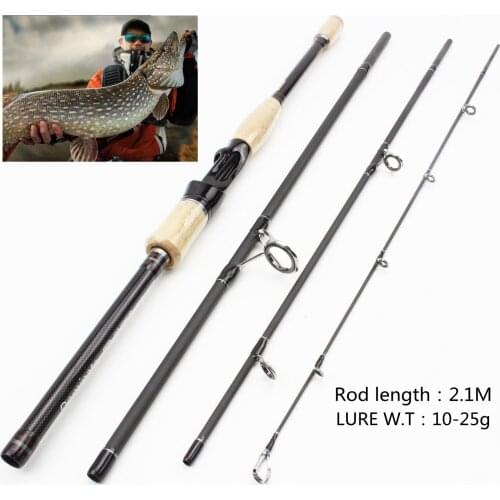 NEW 2.1m lure fishing rod Portable Telescopic 4 Section Carp Feeder 10-25g Fishing Rod M power Travel Trout Rod wooden handle