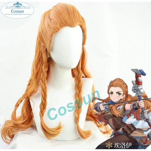 Anime Aloy Cosplay Wig with Braids 70cm Genshin Impact Costume Heat Resistant Synthetic Hair Halloween Party