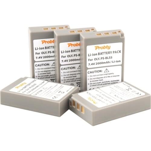 Probty 5PCS PS-BLS5 PS BLS5 BLS5 Battery E-M10 EN E-PL2 E-PL5 E-PL6 E-PL7 E-PM1 E-400 E-420 E-450 E-600 E-PL1 EPL3 BLS1 PM134