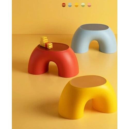 Simple Semi-ring Rainbow Small Bench Home Indoor Chair Children Stool Footboard Furniture Stool Toy Sofa Kids Bedroom Interior