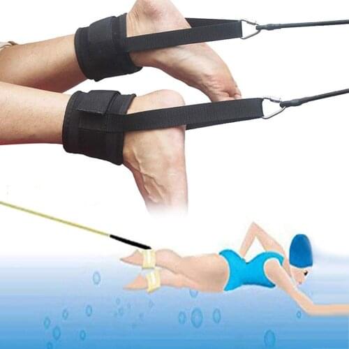Swim Ankle Strap Stationary Swim Training Leash With Tether And Elastic Rope And Storage Bag For Swimming Resistance Training