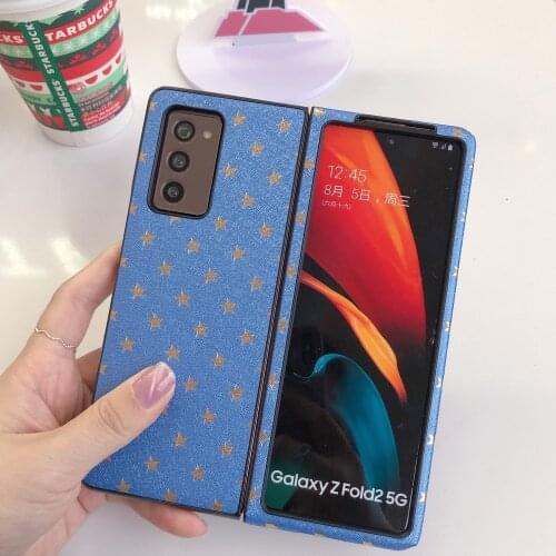 Romantic Gypsophila Case for Samsung Galaxy Z Fold2 Luxury Case Full Fit Cover Retro Shockproof Shell for Galaxy Z Fold 2 Case