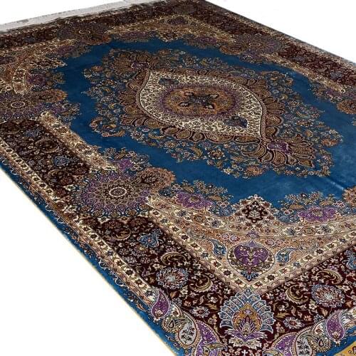 Luxury Living Room Round Rug Hand Knotted Persian Carpet Handmade Silk Carpet Persian Rug With Free Shipping
