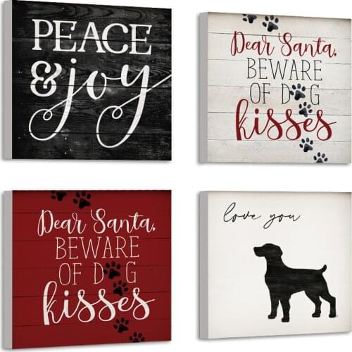Peace and Joy Christmas Wall Art Posters Canvas Paintings Home Decor Canvas Prints Pictures Kids Room Decor Home With Frame