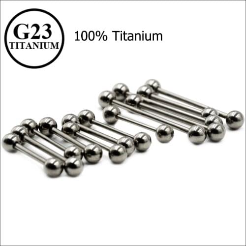 Showlove-10Pcs Titanium Industrial Bar Tongue Barbell Rings Nipple Bar Piercing Earring Wholesale Body Piercing Jewelry 14G 16G