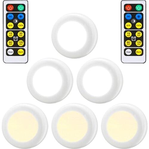 Super Bright Cob Under Cabinet Light LED Wireless Remote Control Dimmable Wardrobe Night Lamp Home Bedroom Closet Kitchen