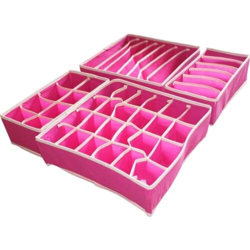 4 Size Underwear Bra Socks Storage Box Closet Wardrobe Organizer Box Drawer for Ties Scarfs Shorts Lingerie Home Storage Boxes