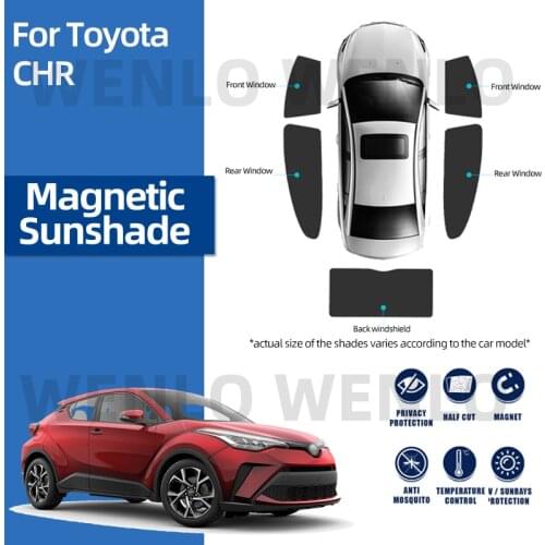 For Toyota CHR -2017 Darkening Mesh Protective Sun Visor Car Sunshade Front Window Sunshield Windshield Cover Magnetic Curtain