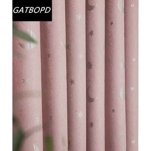 Jacquard Blackout Custom Curtains Fabric Kids Living Room Bedroom ChildrenS Room Stars Curtains For Living Room Window Curtain