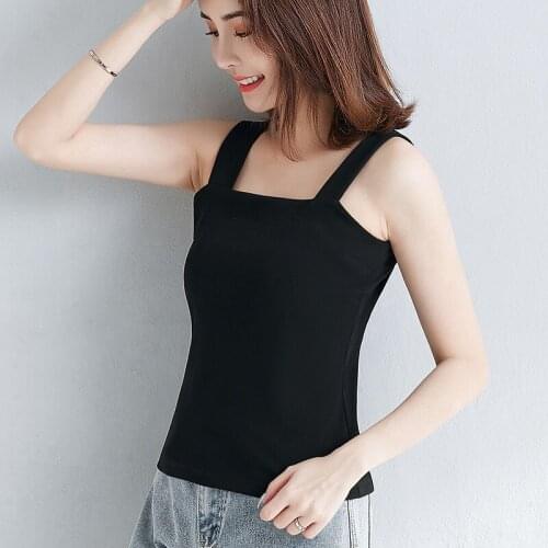 Womens Cotton Camis Solid color Female Slim Sleeveless Casual Vest Solid Color Crop Lower Cut Top For Ladies Fitness Vest Summer