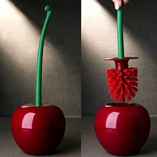 1Pcs Toilet brush New Lovely Cherry Shape Lavatory Toilet Brush Holder Set Toilet Clean Tools Household Bathroom Accessories