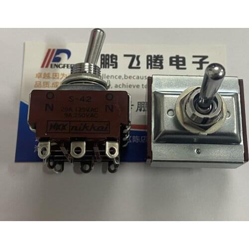 1PCS Japan NKK S-42 25A125VAC toggle switch 12-foot 2-speed rocker rocker rocker switch ON-ON