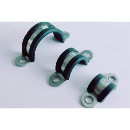 10pcs 6/8/9/10/11/12/13/14/15/16/18mm rubber clamping band 304 stainless steel Saddle band hose clamp U Pipe antirust clamp