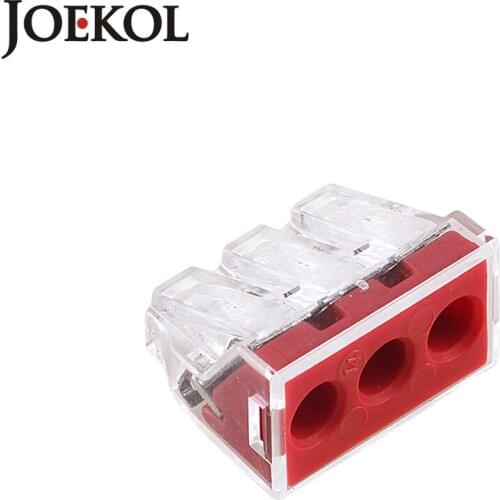 10pcs/lot) 773-173 Push wire wiring connector For Junction box 3 pin conductor terminal block