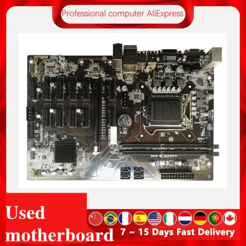 12GPU 12PCI-E BTC PRO TB250-BTC 12 graphics cards B250 MINING EXPERT Intel 1151 B250 DDR4 LGA 1151Used Motherboard