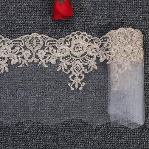 20Yards 17cm Ribbon Wedding Applique Golden Embroidery Lace Trim Curtain Tablecloth Slipcover Bridal DIY Clothing Accessories