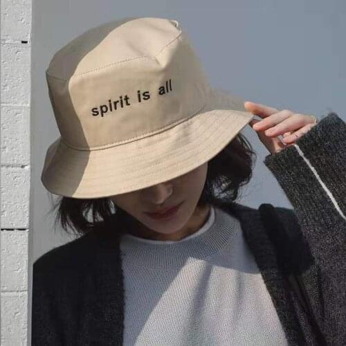2021 New Spring Summer Casual Panama Hats Women Cotton Caps Bucket Hats Sun Protection Beach Hat Embroidery Letters Hip Hop Bob