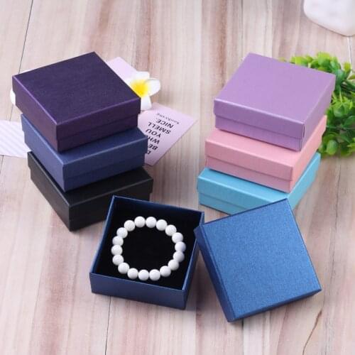 24pcs Creative Jewelry Box Square Jewelry Display Packaging Bracelet Box Pendant Packaging Box Jewelry OrganizerCan Custom Logo