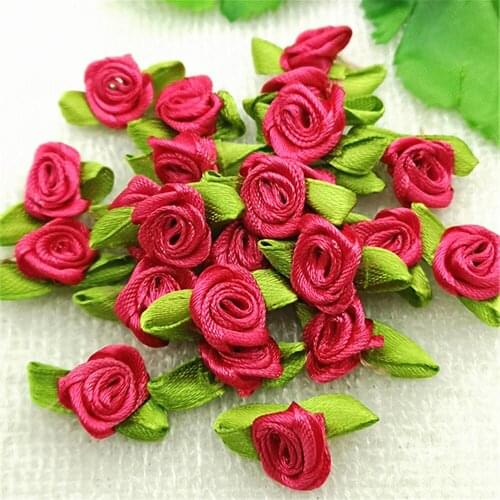 30PCS Mix loveliness swirl satin ribbon rose Craft DIY Wedding decoration making
