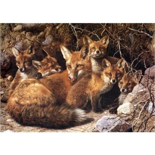 5D Diy Diamond Painting Animals Fox Eagle Of Rhinestones Square&Round Cross Stitch Needlework Home Decorative Relative Mosaic