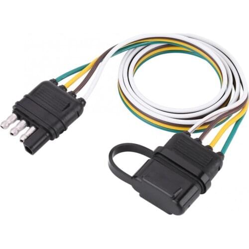 6-24V 4 Pin Flat Trailer Plug Socket Wiring Connector Adapter for Caravan Towbar Towing Accesorios Automovil