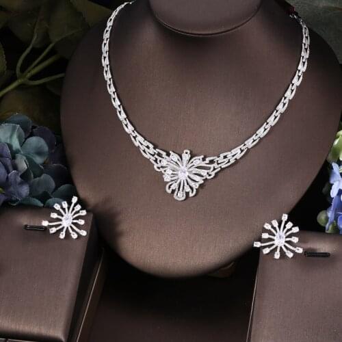 AccKing 2pcs Bridal Zirconia Full Jewelry Sets For Women Party, Luxury Dubai Nigeria CZ Crystal Wedding Jewelry Sets