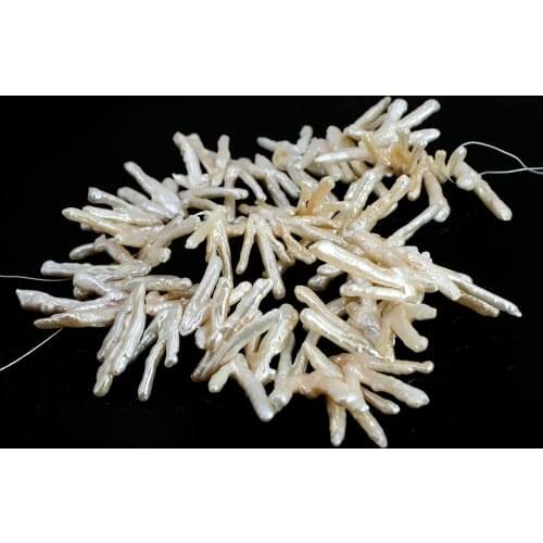 Free Shipping 20-30mm White Talon Shape Baroque Natural Pearl Wholesale DIY Beads for Jewelry Making 14"