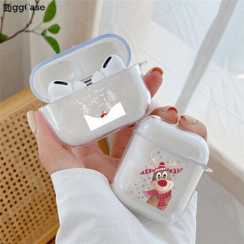 Christmas Wireless Earphone Charging Cover Bag For Apple AirPods 3 Pro transparent Cases Bluetooth Box Headset Protective