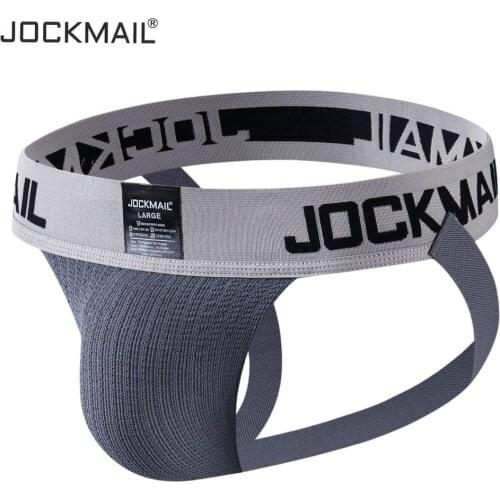 JOCKMAIL Mens Jockstrap Athletic Supporter Underwear Gym Workout Strap Brief W/ Stretch Mesh Pouch Sexy Gay Men Underwear