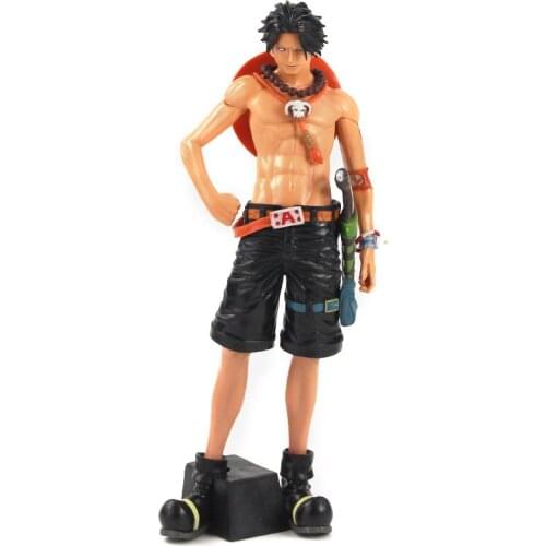 28cm OP Anime Portgas D Ace Fire Fist Luffy Brother PVC Action FIgure Cartoon Decoration Model Toy Kids GIft Brinquedos