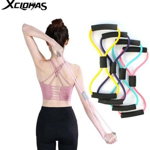 XC LOHAS Chest Expander 8 Word Resistance Bands Workout Pilates Rubber Elastic Band Exercise Yoga Pull Rope Fitness Equipment