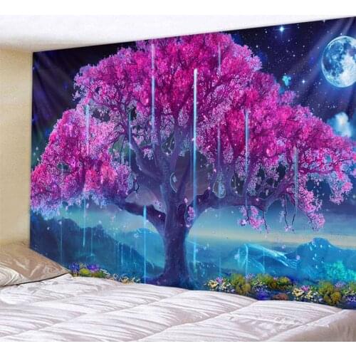 Fantasy tree tapestry psychedelic forest decoration wall hanging bohemian hippie home decor sofa bed sheet yoga mat 8 sizes