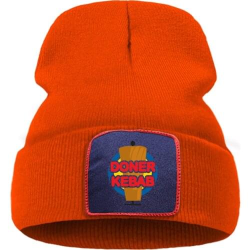 Doner Kebab Cartoon Cool Print Solid Color Knitted Caps Soft Warm Winter Hat Outdoor Hip Hop Unisex Caps Comfort Creative Caps