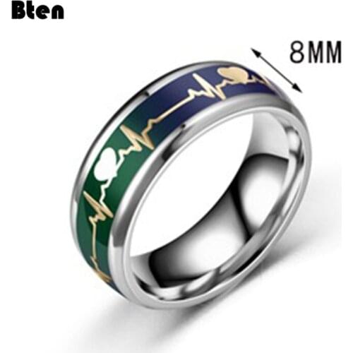 Bten Mood Rings For Women Changing Color Heartbeat Ring Men Emotion Feeling Ring Mood Temperature Couple Ring