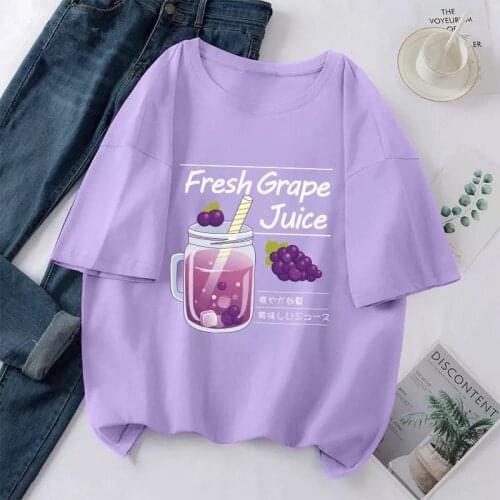 Summer casual womens T-shirt Ulzzang streetwear Kawai fruit print T-shirt Korean shirt Harajuku short-sleeved camiseta YS9873