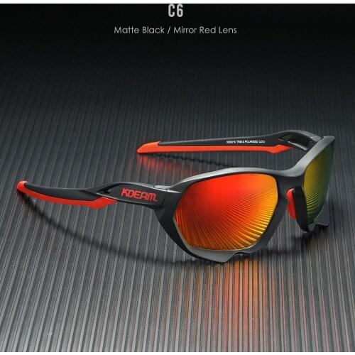 Kdeam High Quality Mens Outdoor Sports Sunglasses Uniquely Shaped Unisex Goggles UV400 Polarized Mirror Lens