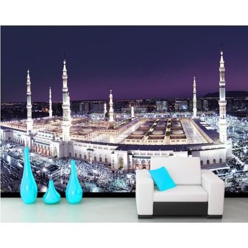 3d wallpaper custom mural non-woven wall sticker Mecca mosque in urban construction background photo 3d wall murals wallpaper