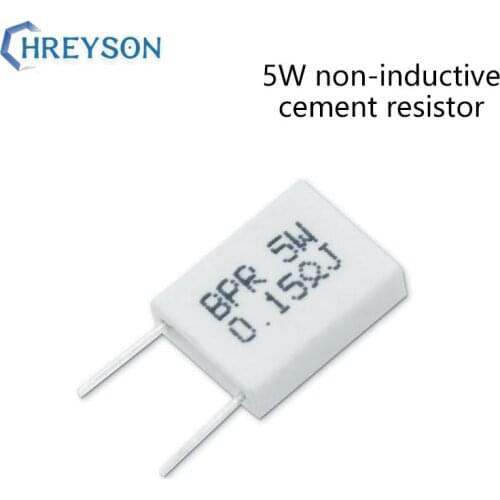 5W Non-inductive Cement Resistor 0.01 0.015 0.022 0.03 0.05 0.1 0.2 0.22 0.33 0.5 Ohm Resistor 10Pcs