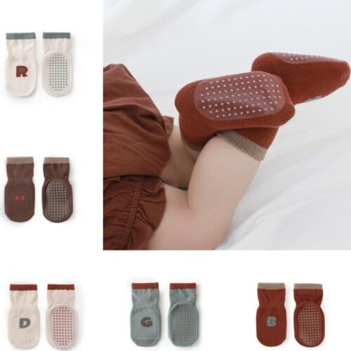 Baby Socks Newborn Boy Girl Autumn Winter Floor Anti Slip Soft Sole Socks Korean Style Toddler Cartoon Letter Cute Socks