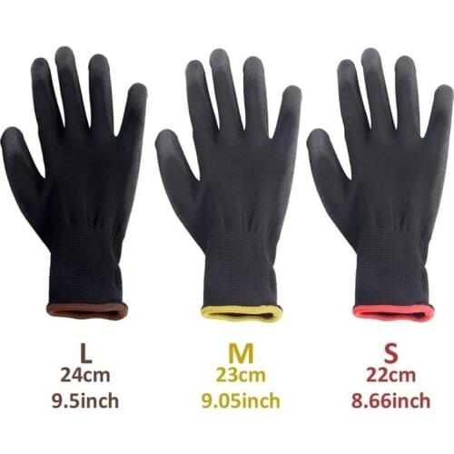S M L Size Pu Nylon Safety Coating Work Gloves Work Protective Builders Gardening Nylon Protective Gloves Guantes Protectores