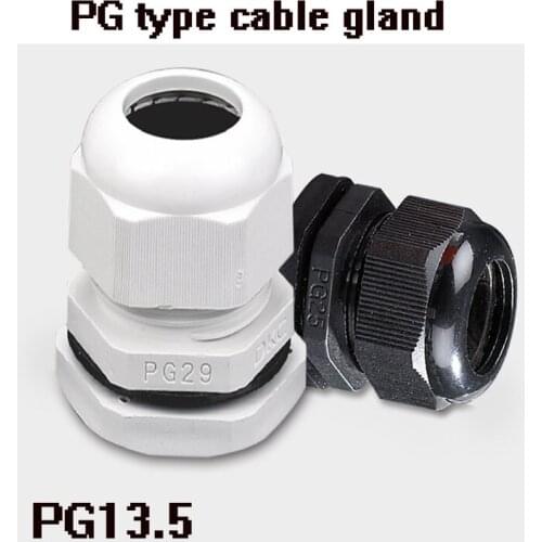 PG13.5 10pcs Nylon Cable conduit Gland IP68 High Quality Waterproof cable connection 6-11mm no waterproof Gasket free shipping