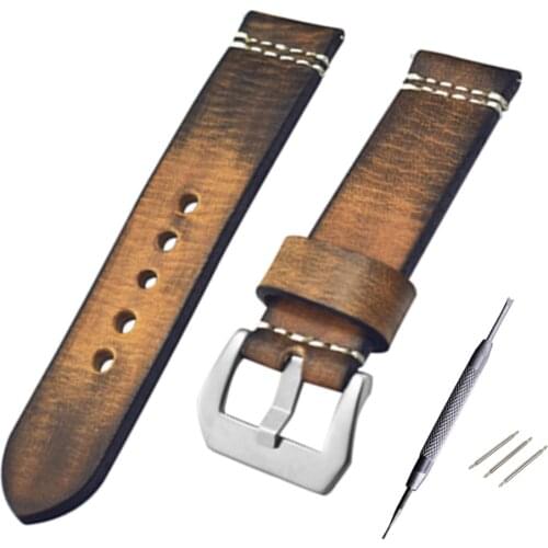 Genuine Leather bracelet for diesel DZ4343 watch strap Brown watchband 18 20 22 24mm Wrist watch band Retro wristwatches band