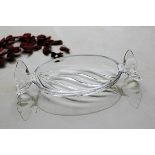 Crystal Glass Fruit Dish Cake Dish Nut Dish Western Restaurant Living Room Supplies Tea Table Home Decoration Ornaments