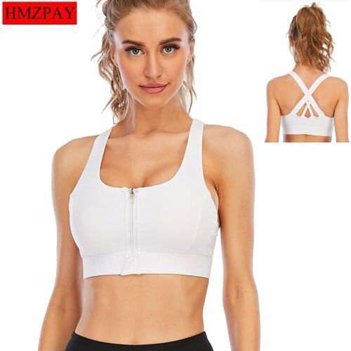Sexy Sports Bra Yoga Bra Ladies Push-Up Bra Zipper Sports Top Fitness Running Breathable Quick-Drying Vest Yoga Sportswear