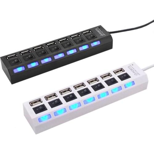 Micro USB Hub 2.0 Multi USB Port 4/7 Ports Hub USB High Speed Hab With on/off Switch USB Splitter For PC Computer Accessories