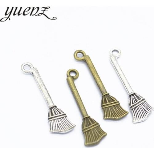 YuenZ 20pcs Antique Plated Broom Charms Pendant DIY for bracelet necklace 30*8mm J295