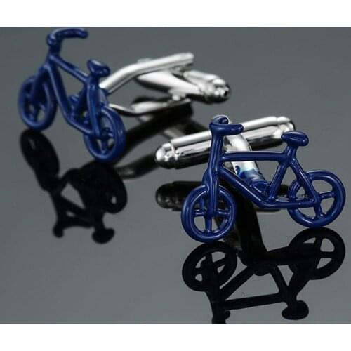 High quality blue bicycle Cufflinks brand new fashion jewelry brand Cufflinks mens wedding shirt clothing badge pin gift