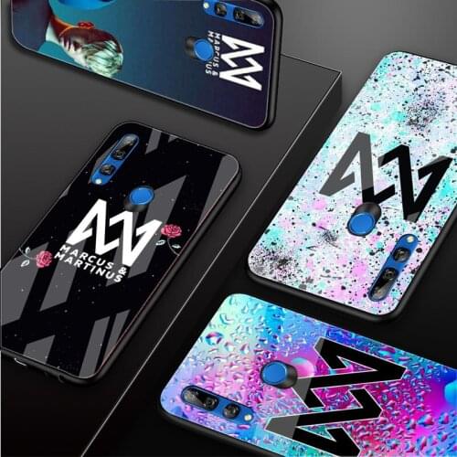 Marcus & Martinus Tempered Glass Phone Case For Huawei honor 8X 9 10i 20i 20Lite 20Pro 30 Pro Cover Shell