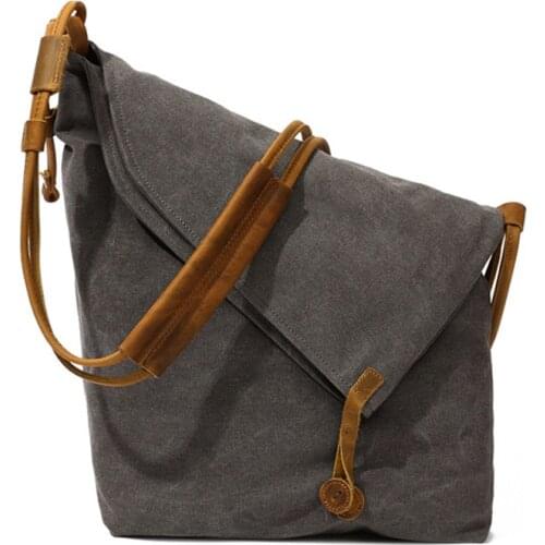 Hot Selling Canvas Women Bag Vintage Style Women Shopping Crossbody Bag Large Capacity Female Leather Hand Shoulder Bag High-end