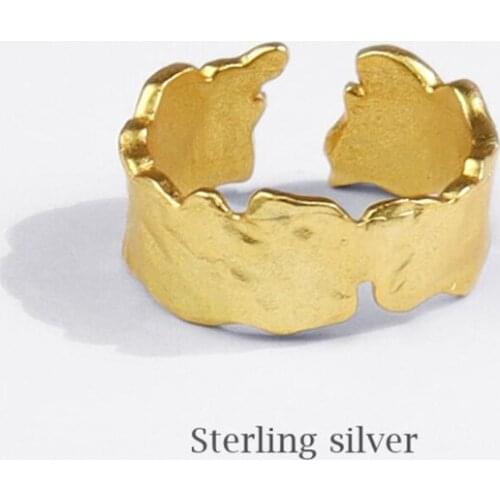 Sole Memory Irregular Personality Creative Fashion 925 Sterling Silver Female Resizable Opening Rings SRI778